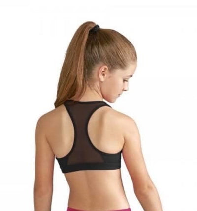 Bloch - Girls Mesh Racer Back Crop Top - Child (FT5027C) - Black
