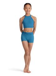Bloch - Embroidered Waistband Short - Child (CR90003) - Cerulean