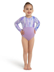 Capezio - Mermaid Magic Ariel Long Sleeve Leotard - Child (12115C) - Tie Dye Lilac