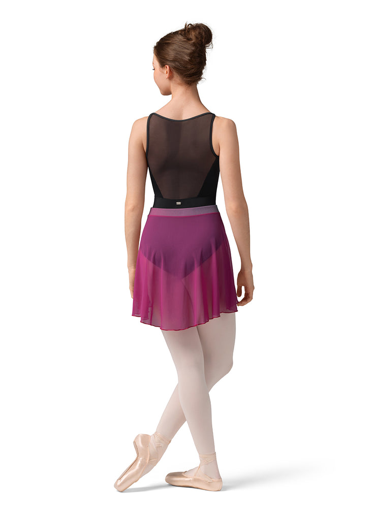 Mirella - Stripe Waistband Mesh Skirt - Adult (MS10001) - Magenta
