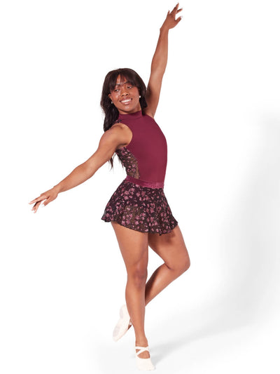 Capezio - Enchant Pull-On Skirt - Adult (F12406W) - Winter Wine Ornate Romance