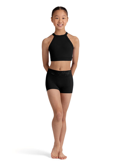 Bloch - Embroidered Waistband Short - Child (CR90003) - Black