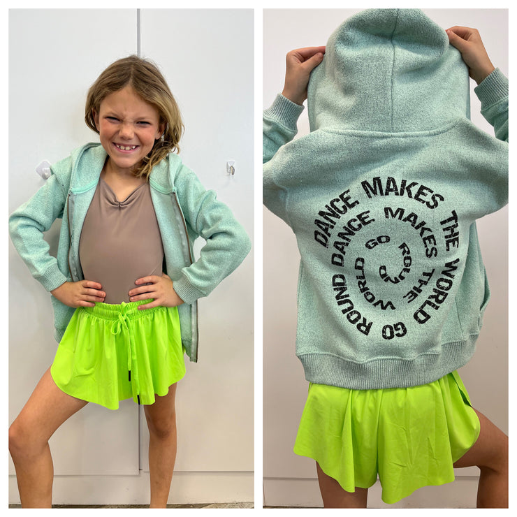 Trendy Trends - Dance Makes the World Go Around Zip Hoodie - Child (TT64ZH) - Mint