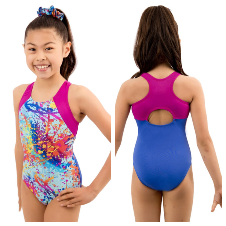 Snowflake Designs - Art in Motion Gymnastics Leotard- Child (ARTMBLU) - Blue