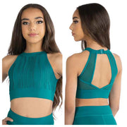 Danz N Motion - Wave Texture Halter Top - Adult (25315A) - Aquamarine