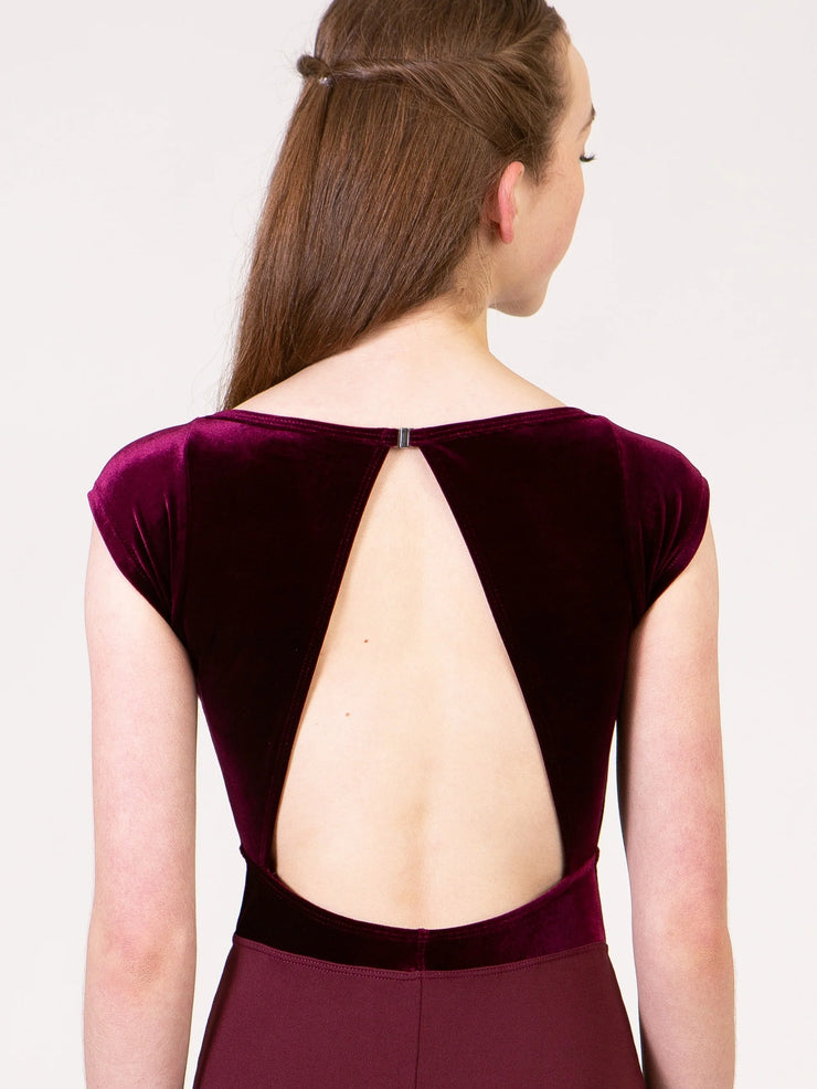 Suffolk - Jewelry Box Pinch Front Cap Sleeve Leotard - Adult (2705A-GAR) - Garnet