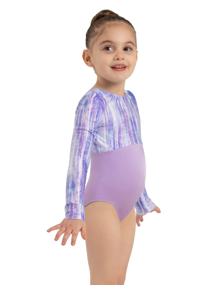 Capezio - Mermaid Magic Ariel Long Sleeve Leotard - Child (12115C) - Tie Dye Lilac