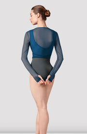Bloch - Bethan Mesh Wrap Top - Adult (Z8459) - Peacock
