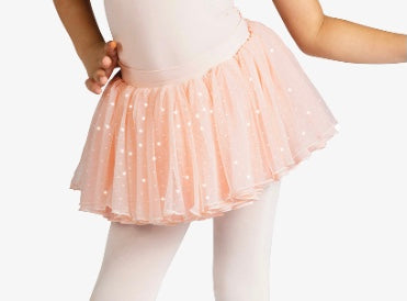 Danz N Motion - Polka Dot Mesh Skirt - Child (24403C) - Rose Quartz