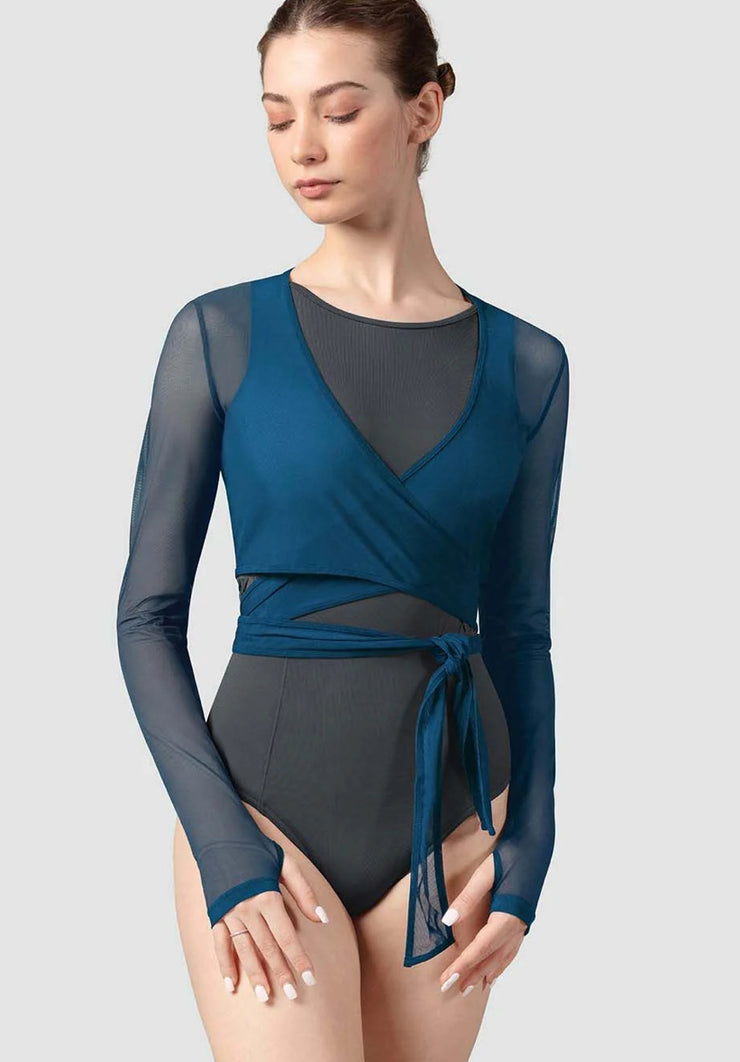 Bloch - Bethan Mesh Wrap Top - Adult (Z8459) - Peacock