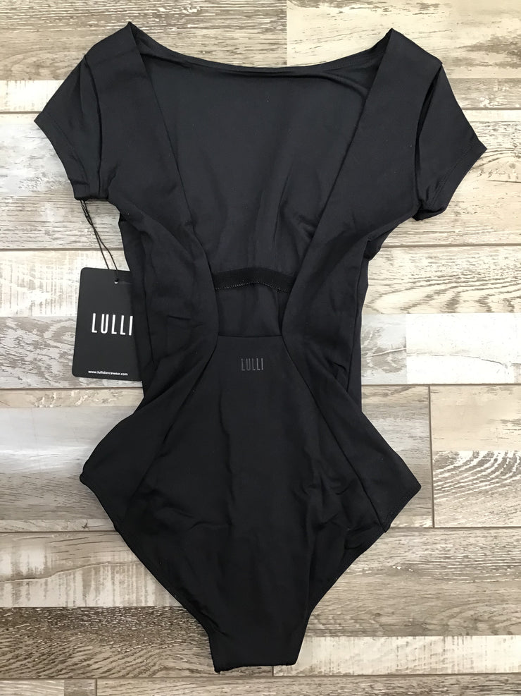 Lulli Dancewear - Microfiber Full Lining Short Sleeve Leotard - Adult (LUB286) - Black (GSO)
