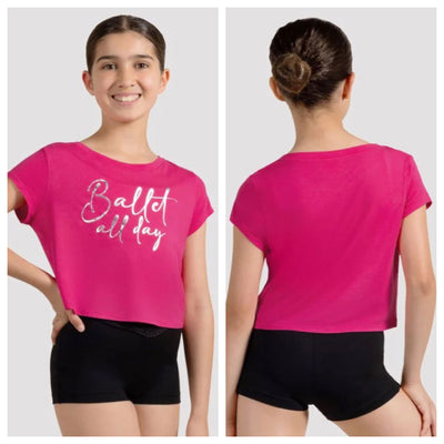 Mirella - Ballet Print Top - Child (M745C) - Hot Pink