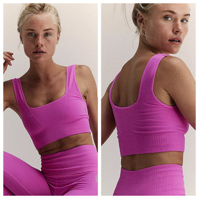 Free People Movement - Good Karma Square-Neck Bra - Adult (OB1086898-6206) - Living Magenta