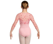 Bloch - Print 3/4 Sleeve V-Neck Fixed Wrap Top - Child (CZ5216) - Candy Pink