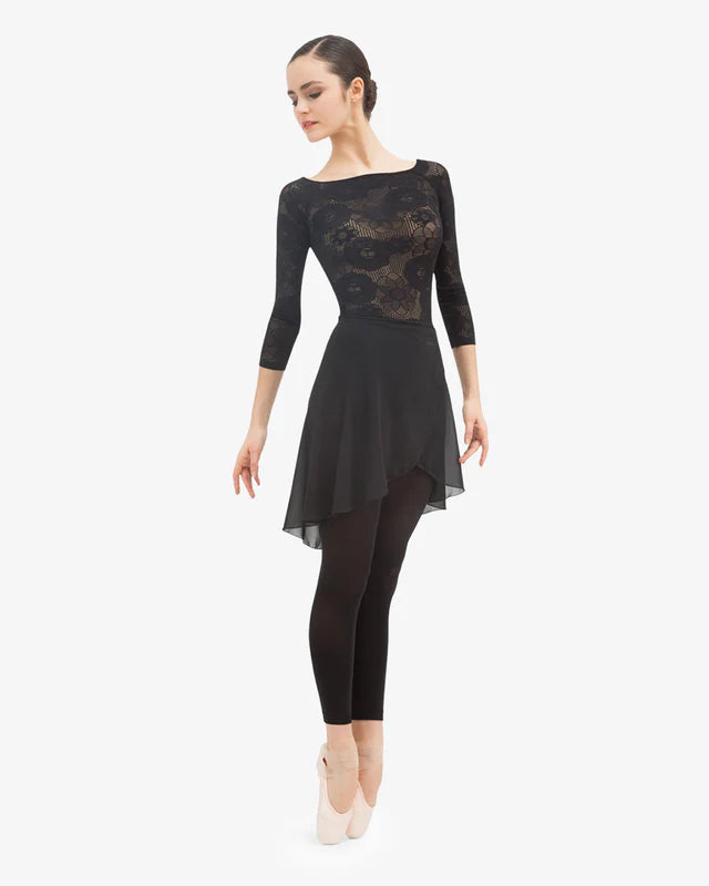 Repetto - Long Sleeves Top in Rosette Lace - Adult (D0686) - Black