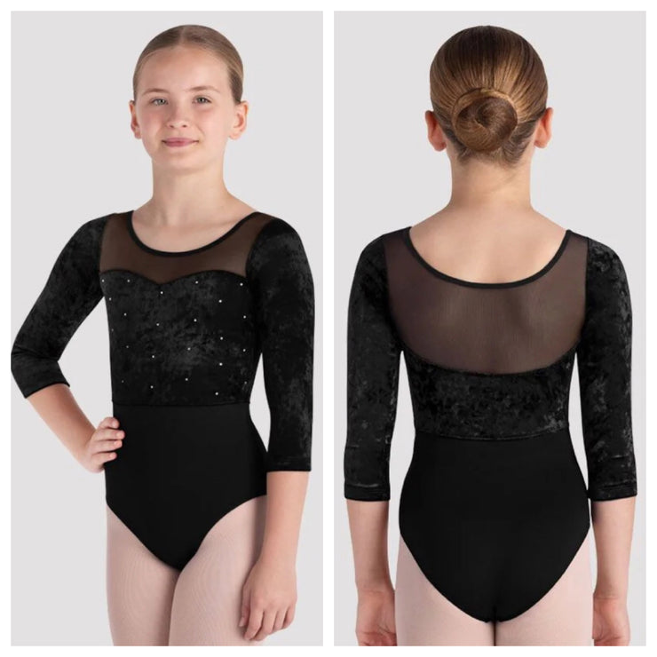 Bloch - Layla 3/4 Sleeve Leotard - Child (CL5246) - Black