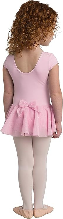 *Danz N Motion - Short Sleeve Leotard W/ Back Bow Accent - Child (2463C) - Pink