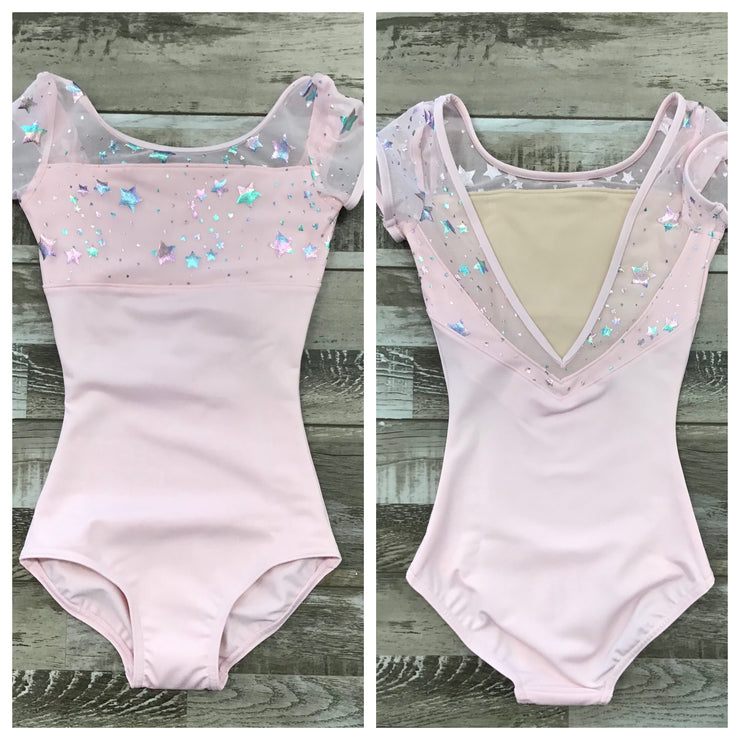 Capezio - Star Struck Galaxy Short Sleeve Leotard - Child (12105C) - Pink