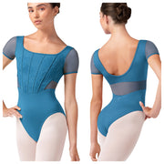 Bloch - Embroidered Corset Cap Sleeve Leotard - Adult (L20001) - Cerulean