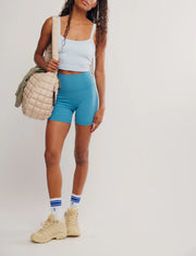 Free People Movement - Never Better Bike Shorts - Adult (OB1751733-4342) - Celestial Blue