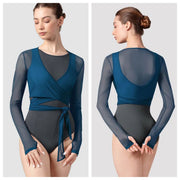 Bloch - Bethan Mesh Wrap Top - Adult (Z8459) - Peacock