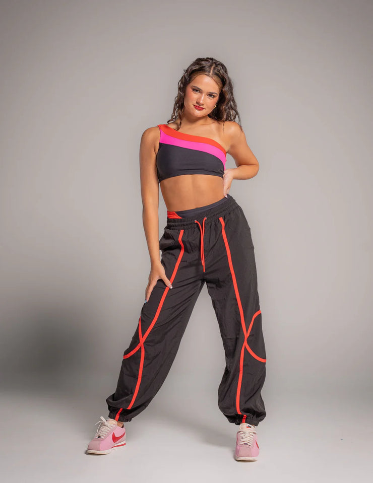 Oh La La Dancewear - The Finale Pant - Child/Adult (OLL399) - Black/Red Alert