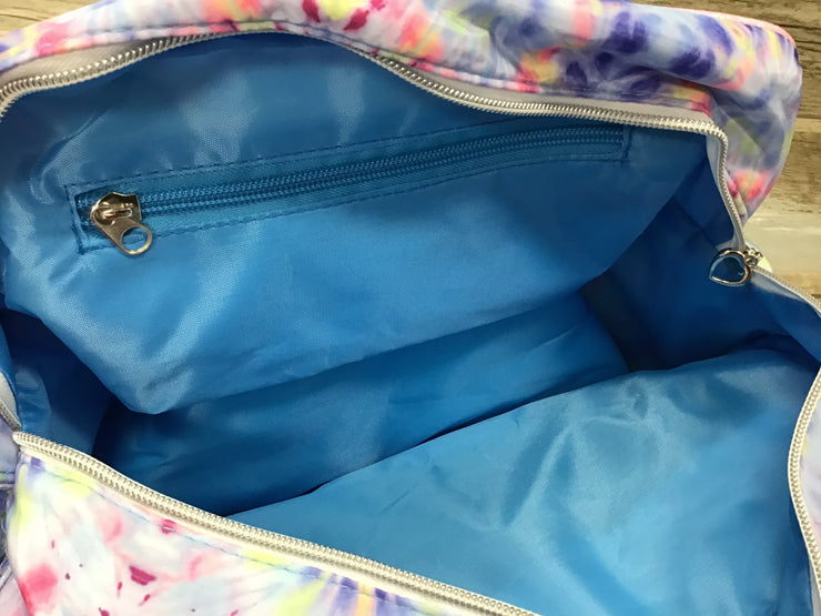 Danz N Motion - Groovy Sparkle Tie-Dye Duffle - (B25510) - Blue Tie-Dye