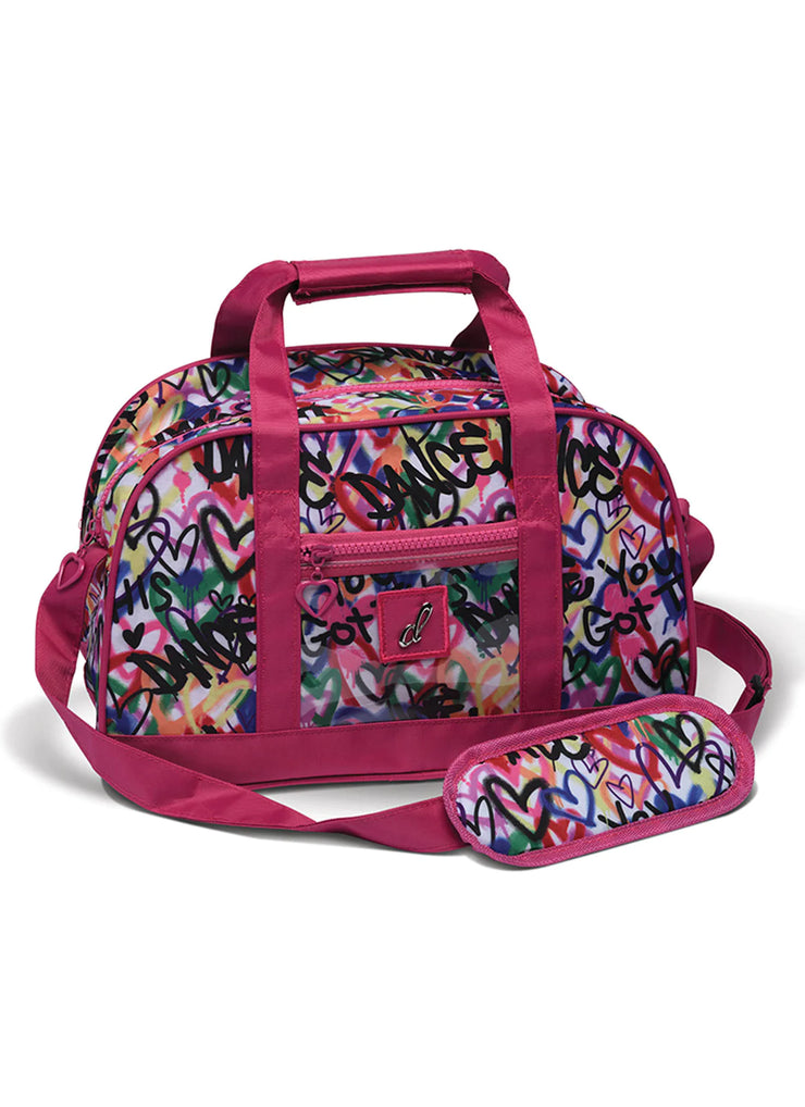 Danz N Motion - Graffiti Dance Hearts Duffle (B23515) - Pink