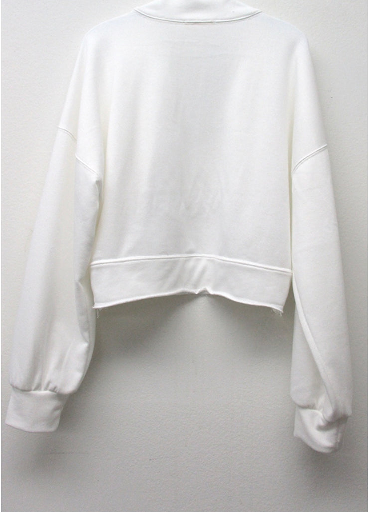 ILLA ILLA - Cotton Terry Bolero Pullover - Adult (T4996) - Off White