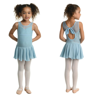 Danz N Motion - Leanore Sweetheart Neck Dress - Child (23202C) -Blue Ice (GSO)