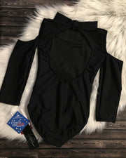 Motionwear - Sophique Cold Shoulder Mock Neck Leotard - Adult (2780) - Black FINAL SALE