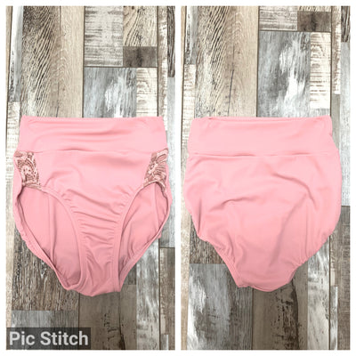 Body Wrappers - Romantic Lace High-Waist Brief - Adult (P1103) - Dark Rose (EDNC) FINAL SALE