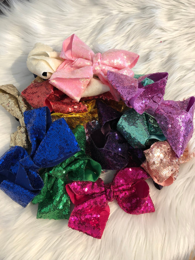 Hair Bows - Sequin - Various Colors (GSO)