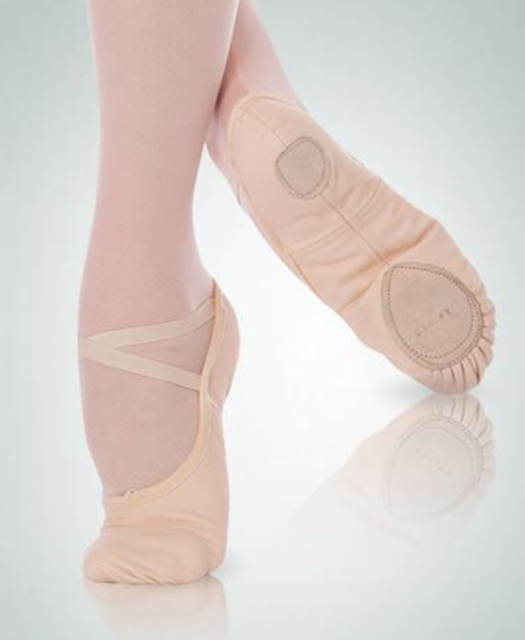 Body Wrappers - Split Sole totalSTRETCH Canvas Ballet Shoes - Adult (246A) - Peach FINAL SALE