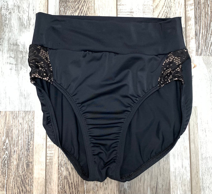 Body Wrappers - Romantic Lace High Waist Brief - Child (P1103) - Black (GSO) FINAL SALE
