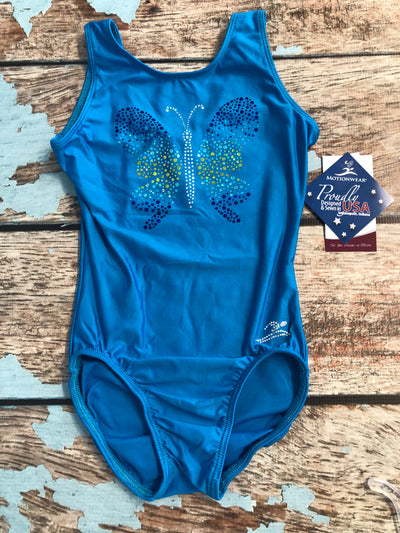 Motionwear - Gym Spangle Butterfly Leotard - Child (1703-471) - Turquoise (GSO)