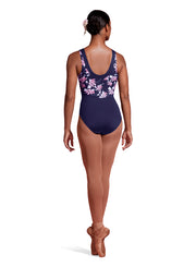 Mirella - Print V Neck Tank Leotard - Adult (M3097LM) - Aubergine