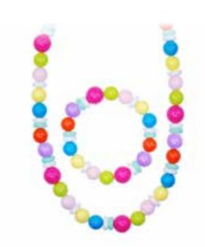 Pink Poppy - Candy Necklace/Bracelet Set  - (NBF-411) Multi