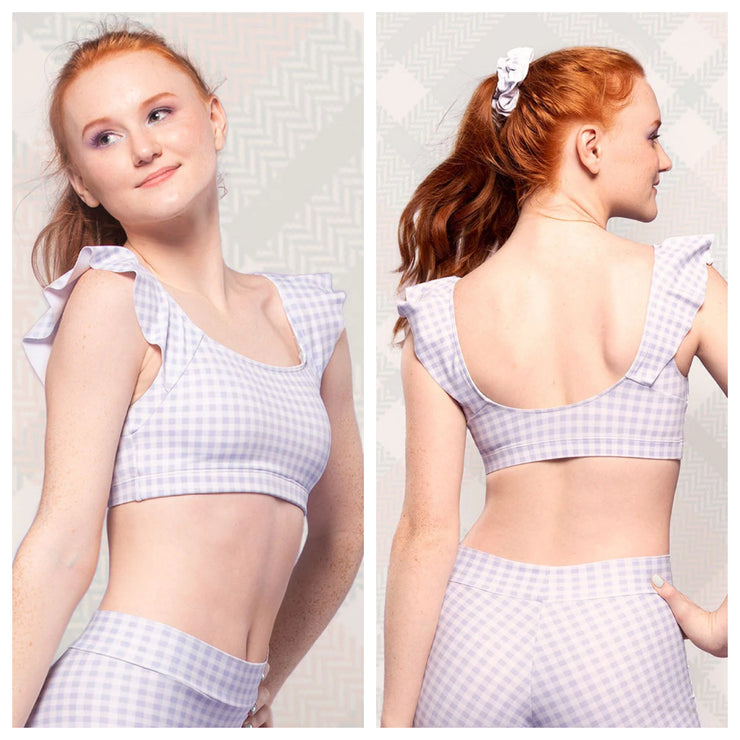 Eleve Dancewear - Ellen Crop Top - Adult - Lavender Gingham (GSO)