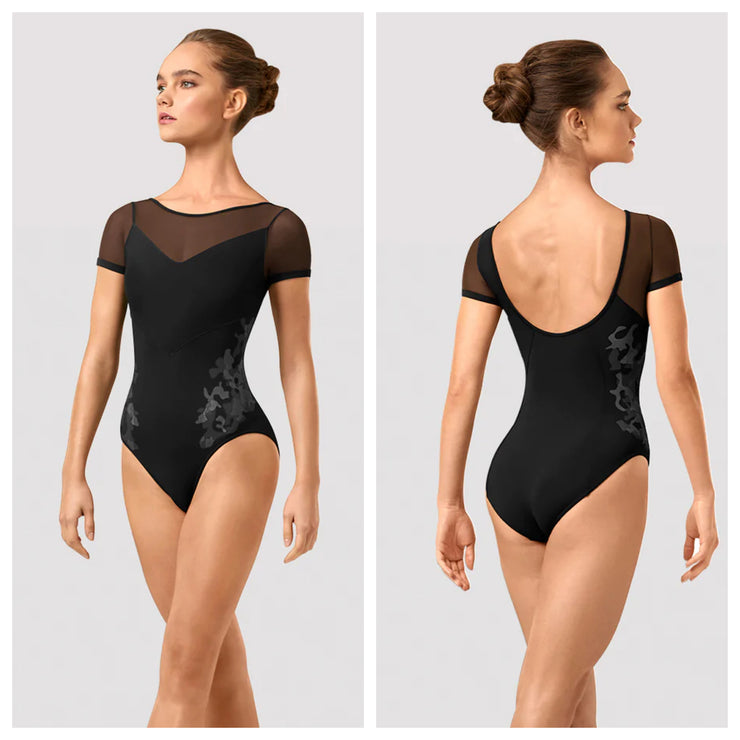 Bloch - Boat Neck Camo Cap Sleeve Leotard - Adult (L4312) - Black