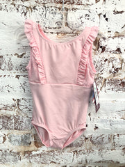 Motionwear - Ruffled Princess Seam Tank Rose Lace Leotard - Child (2851-219) - Pink (GSO)