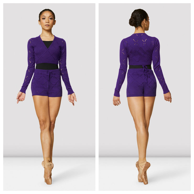 Bloch - Long Sleeve Knitted Wrap Top - Adult (Z3129) - Amethyst (GSO)