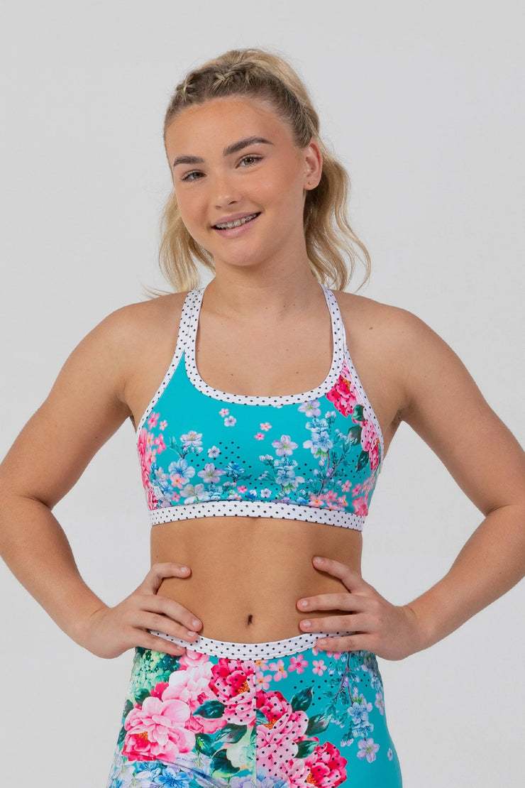 Sylvia P - Azalea Blooms Crop Top - Child/Adult (21-11-GHY-010) - Green (GSO)