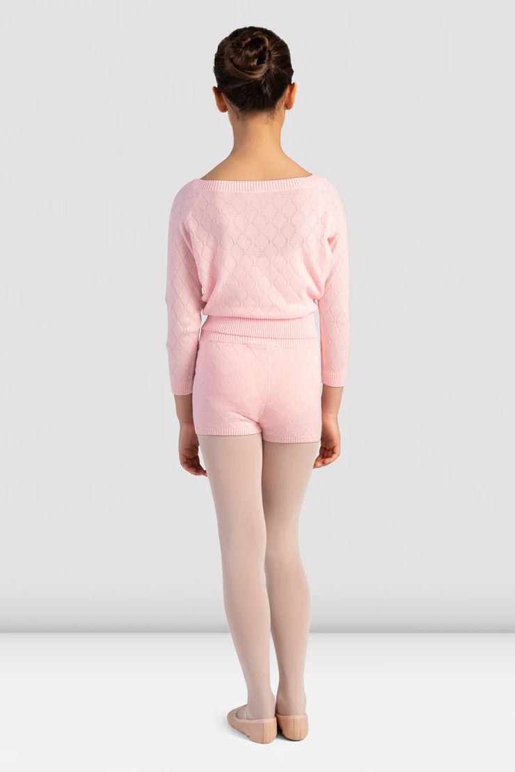 Bloch -  Lynda Knit 3/4 Sleeve Sweater - Child (CZ3116) - Candy Pink (GSO)