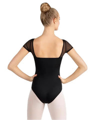 Capezio - Studio Collection Mesh Yoke SS Leotard - Adult (SE1039W) - Black