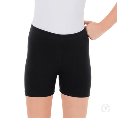 Eurotard - Mid-Thigh Shorts with Cotton Lycra - Child (10262) - Black