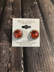 Belleza Collection - Swarovski Crystals Pierced Earrings - 15mm (GSO)
