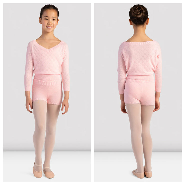 Bloch -  Lynda Knit 3/4 Sleeve Sweater - Child (CZ3116) - Candy Pink