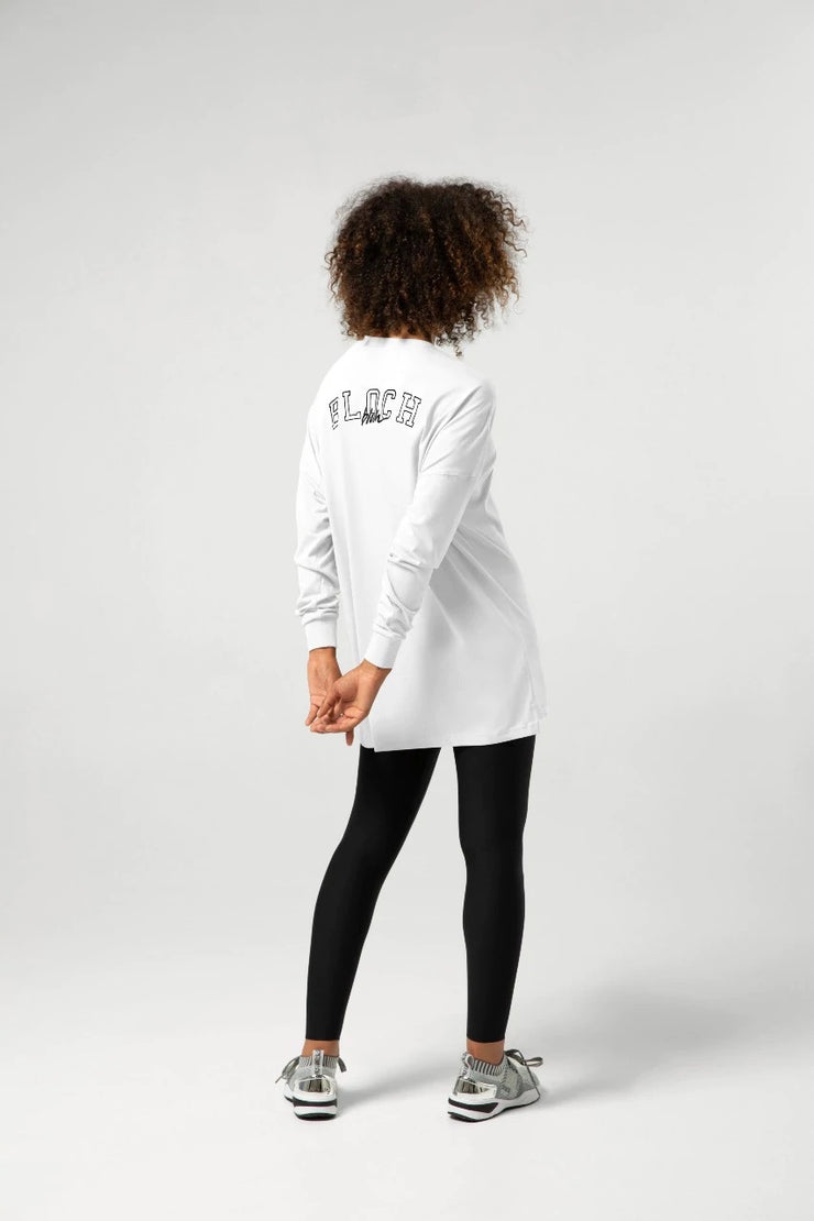 Bloch - Ladies Bloch Printed Oversized Long Sleeve Tee - Adult (JLW5007) - White (GSO)