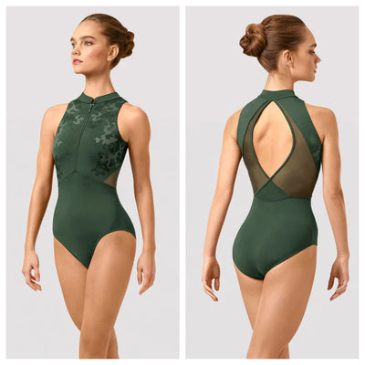 Bloch - Zip Front Camo Tank Leotard - Adult (L4305) - Sycamore (GSO)